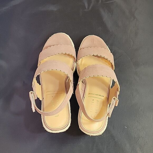 BRAND NEW LC LAUREN CONRAD CACTUS FLOWER WOMEN'S WEDGE SANDALS - Picture 5 of 16